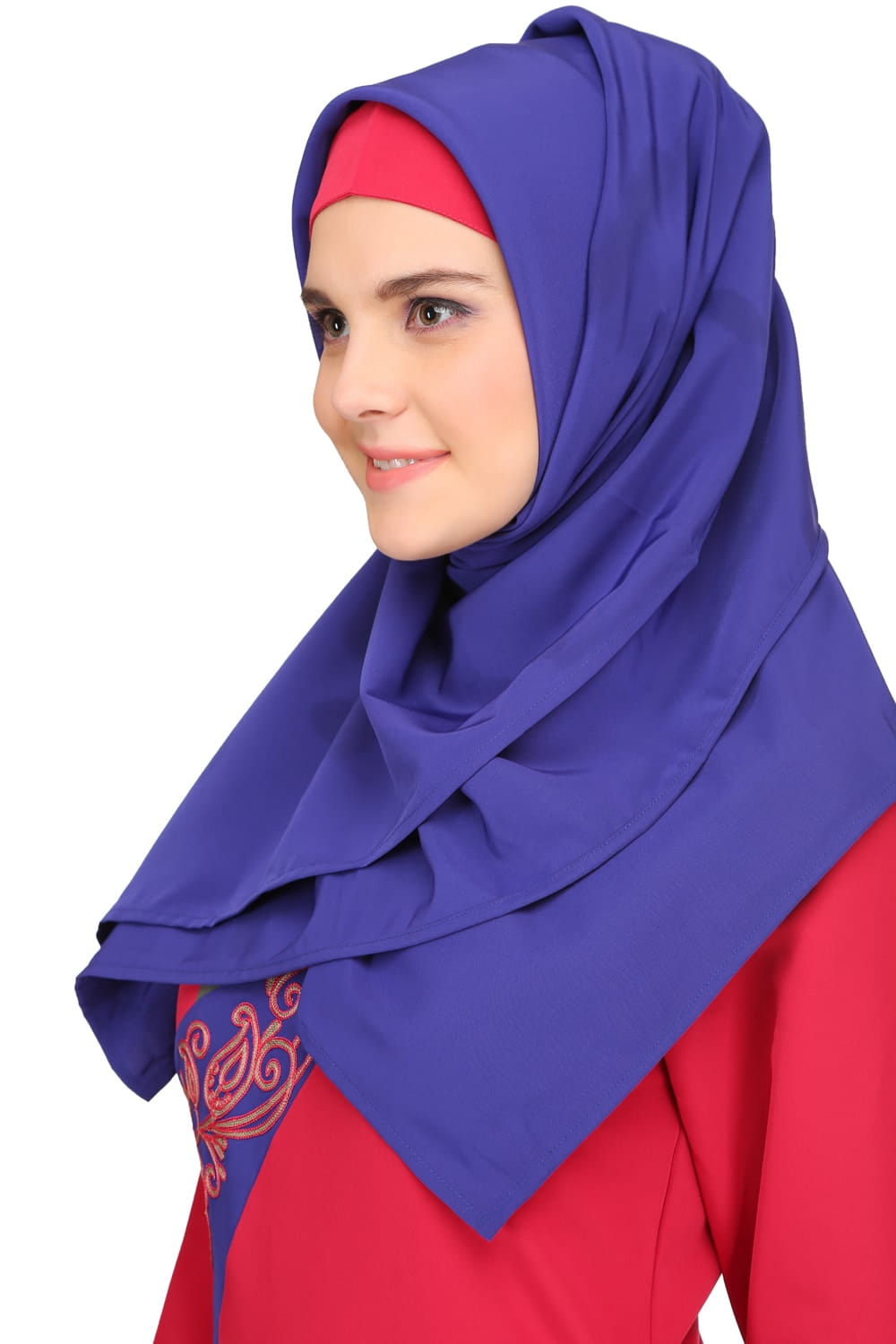Lina Rose Pink & Royal Blue Kashibo Abaya