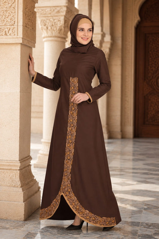 Shimaz Brown Kashibo Short Abaya