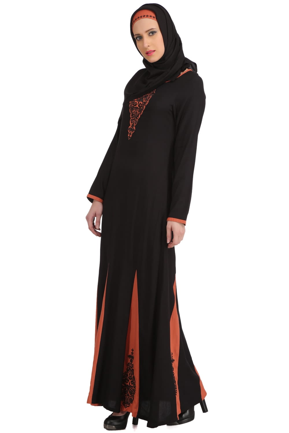 Sahlah Black Rayon Abaya