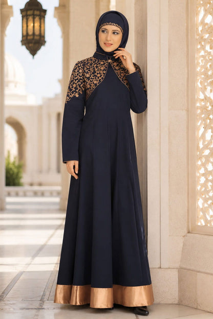 Daneen Navy Blue Kashibo Abaya