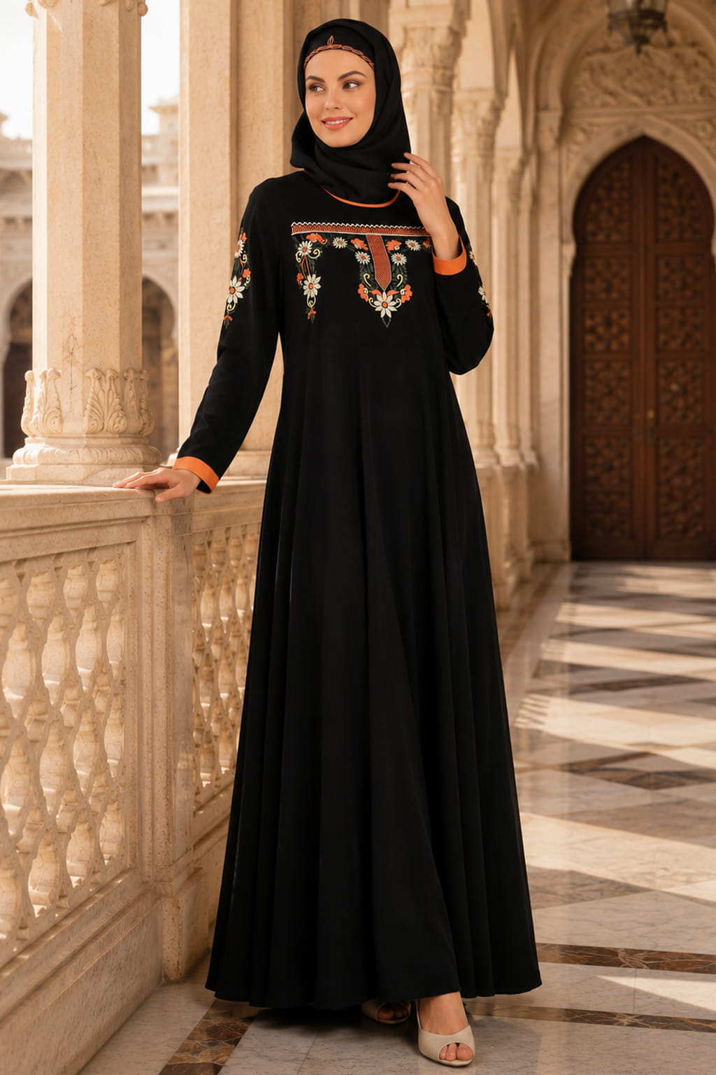 Madeeha Black Nida Umbrella Abaya