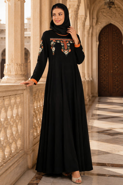 Madeeha Black Nida Umbrella Abaya