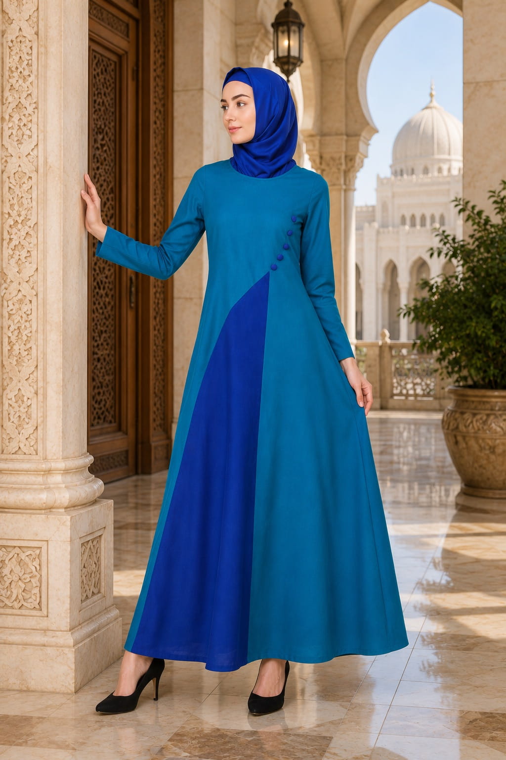 Shabina Dual Colour Rayon Abaya