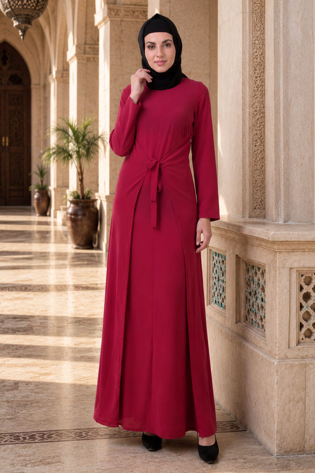 Rose Pink Occasion Wear Nida Abaya AY-703