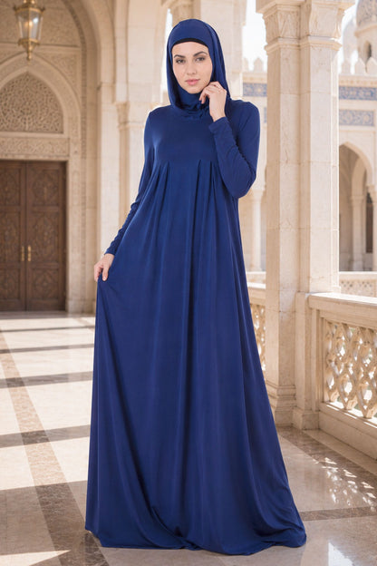 Royal Blue Jersey Abaya AY-708
