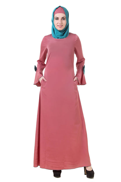 Dusty Pink Crepe Abaya AY-709