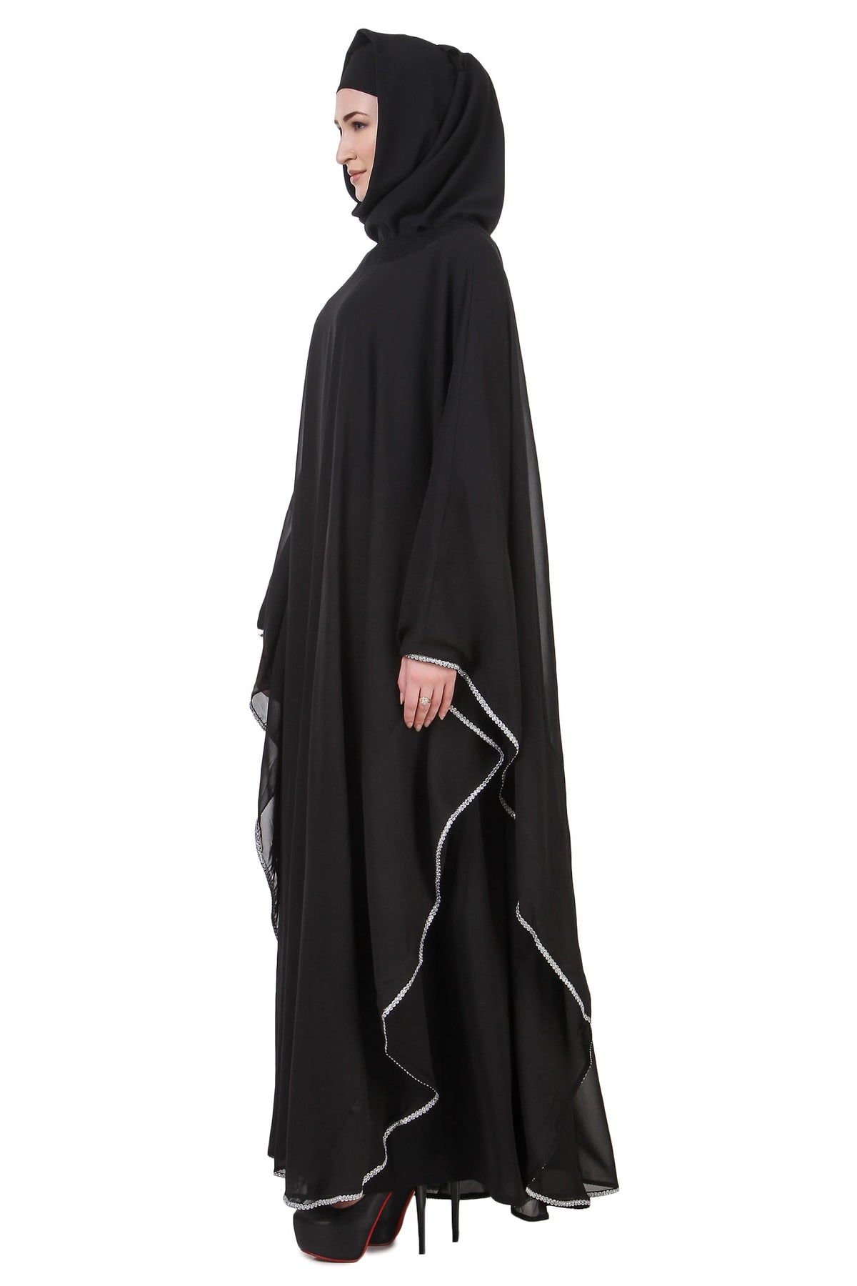 Black Nida Dubai Batwing Abaya