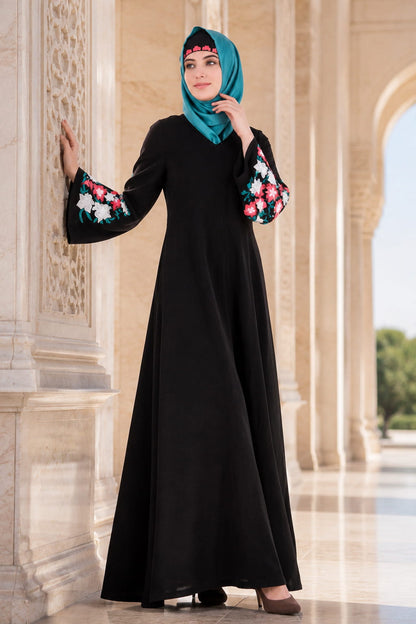Embellished Bell Sleeve Umbrella Abaya