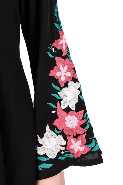 Embellished Bell Sleeve Umbrella Abaya