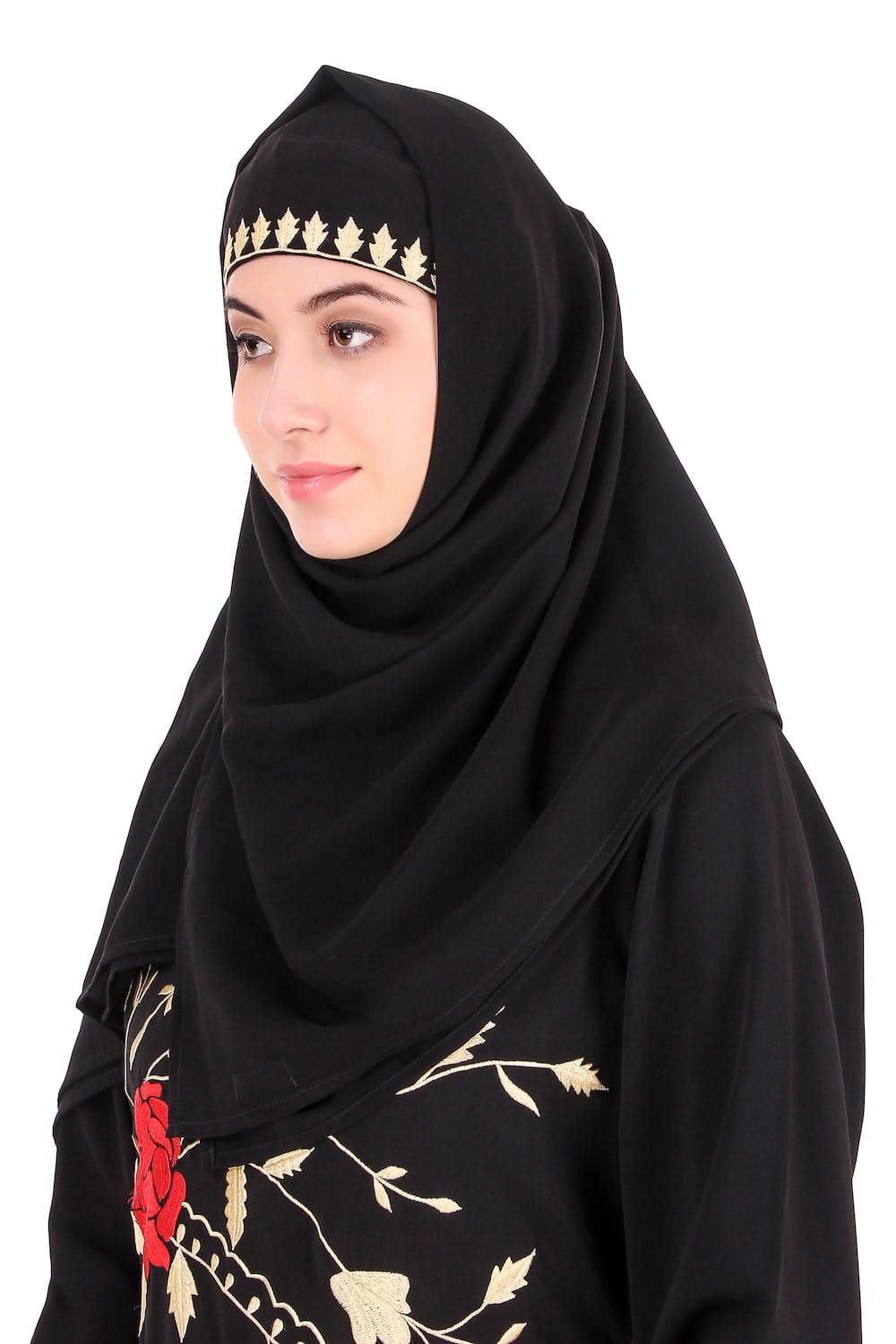Leaf & Rose Petal Embellished Abaya
