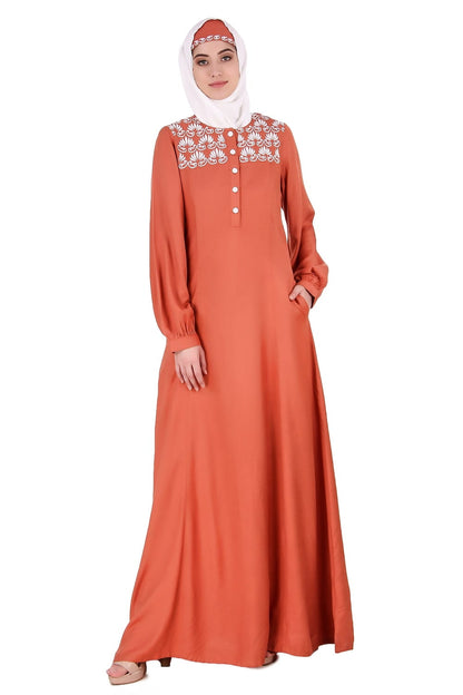 Embellished Yoke Formal Abaya