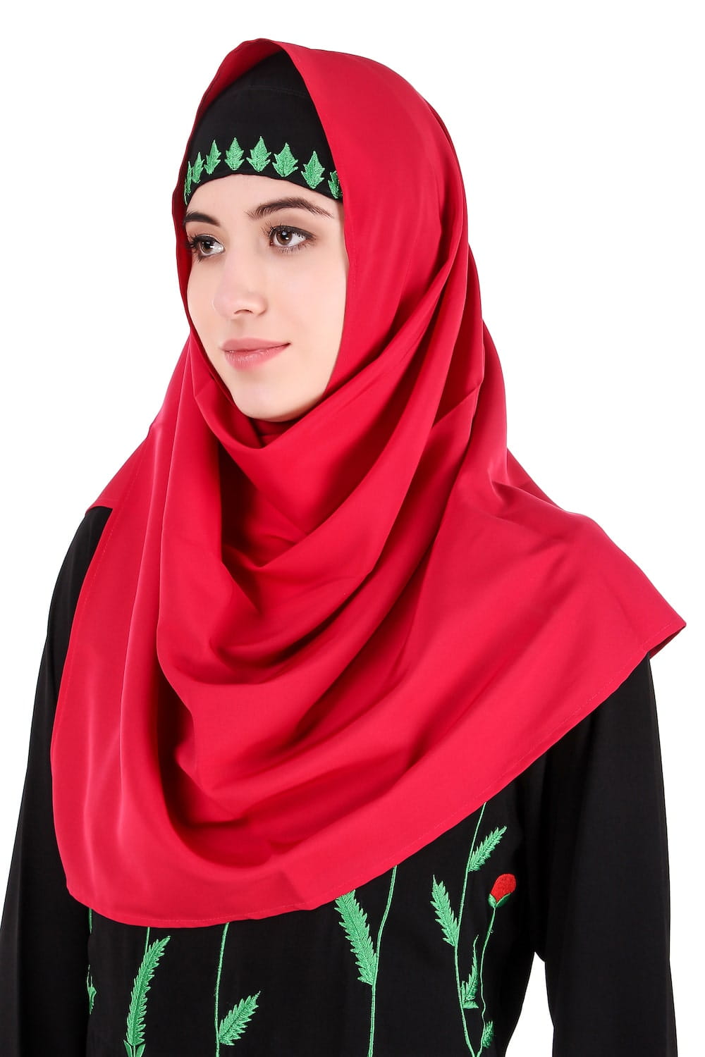 Long Embroidered Stem Nida Abaya
