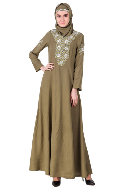 Princess Seam Embellished Front Abaya