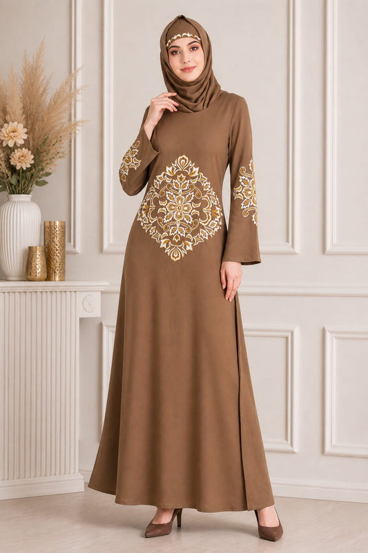 Floral Diamond Cut Festive Abaya