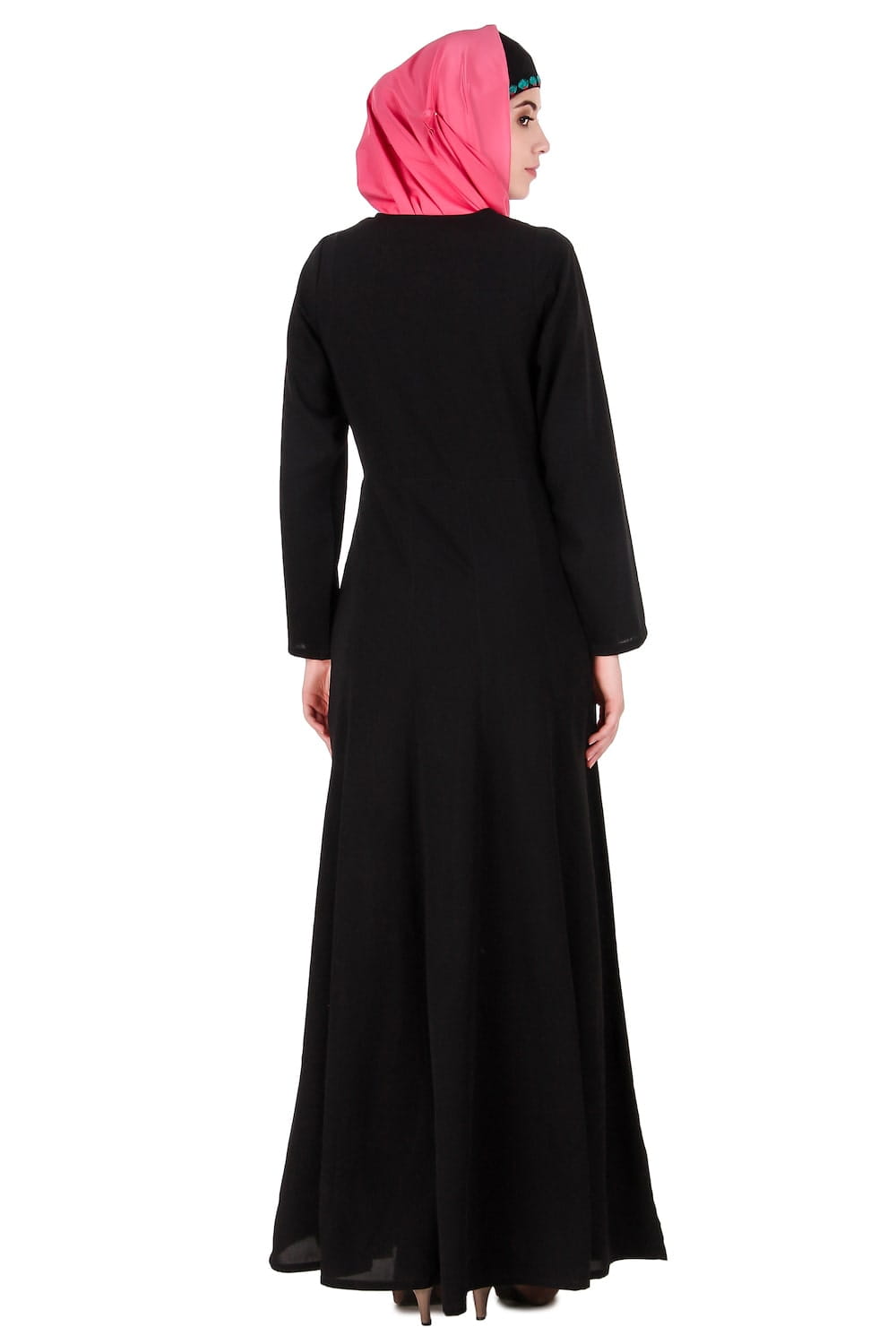 Floral Patchwork Semi-Circular Abaya