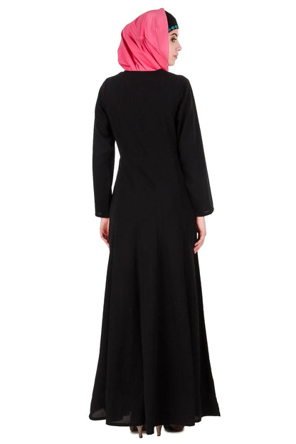 Floral Patchwork Semi-Circular Abaya