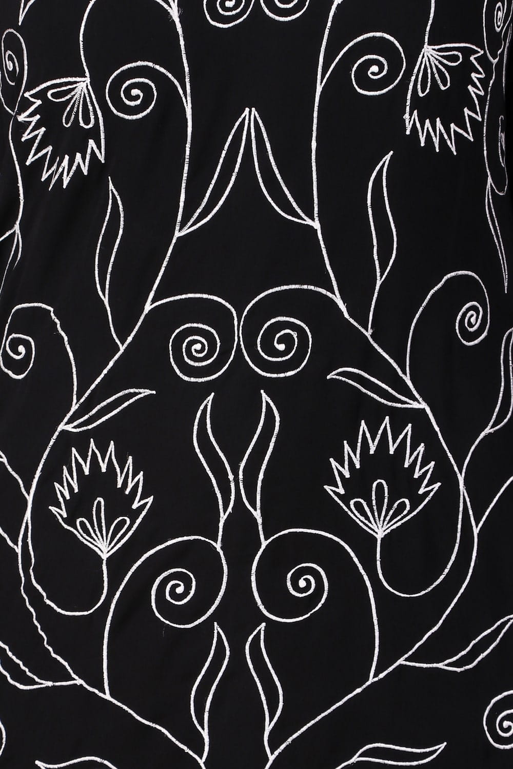 Front Floral Embroidered A-Line Abaya