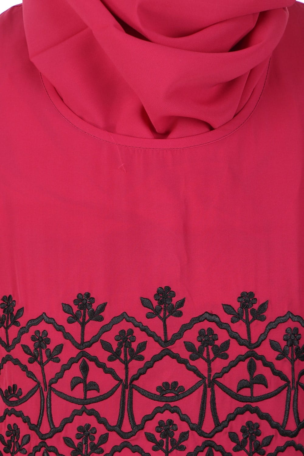 Floral Embroidered Dual Colour Anarkali Abaya