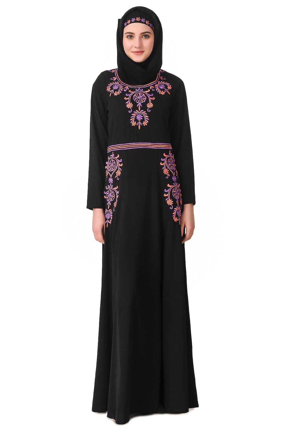 Intricate Floral Hand Embroidered Anarkali Abaya