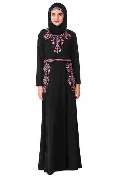 Intricate Floral Hand Embroidered Anarkali Abaya
