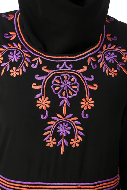 Intricate Floral Hand Embroidered Anarkali Abaya