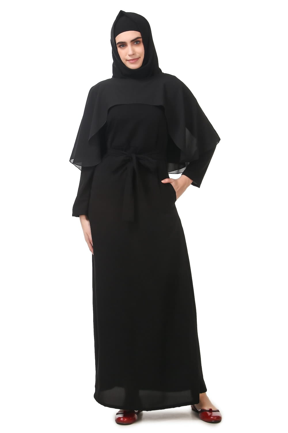 Popover Georgette Top Nida Abaya