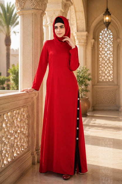 Side Button Rayon Abaya