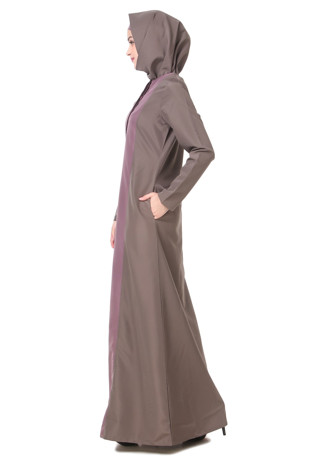 Contrast Front Panel Dual Color Abaya
