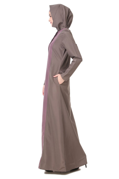 Contrast Front Panel Dual Color Abaya