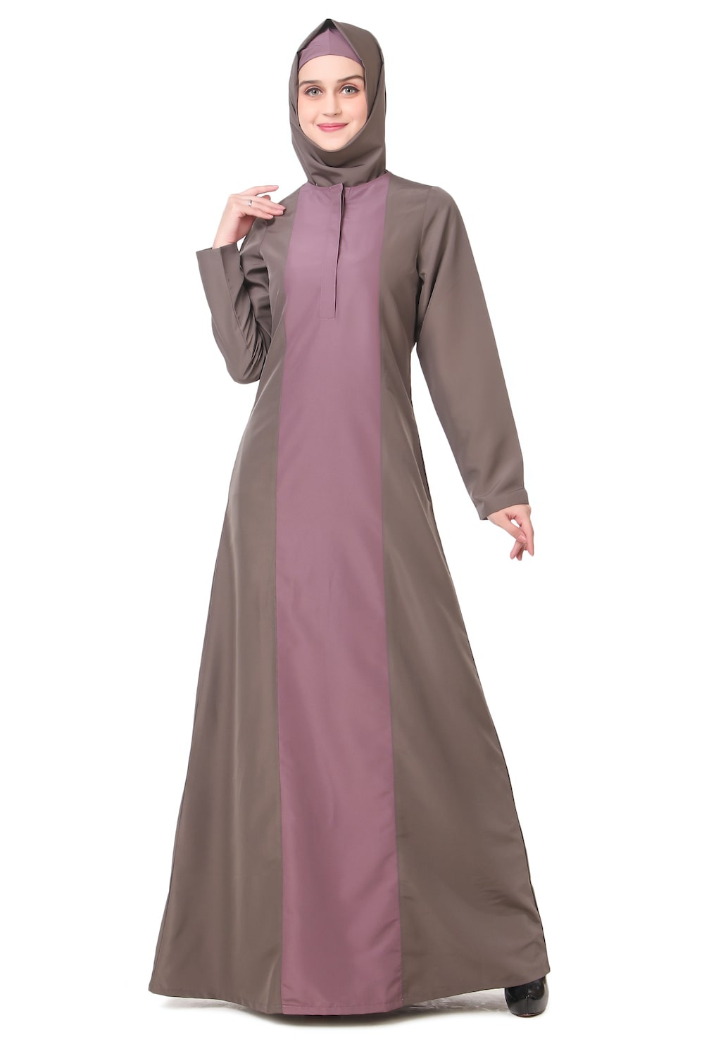 Contrast Front Panel Dual Color Abaya