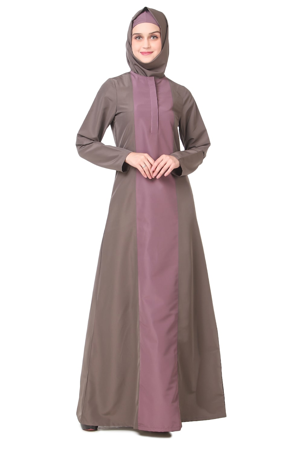 Contrast Front Panel Dual Color Abaya