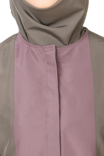 Contrast Front Panel Dual Color Abaya