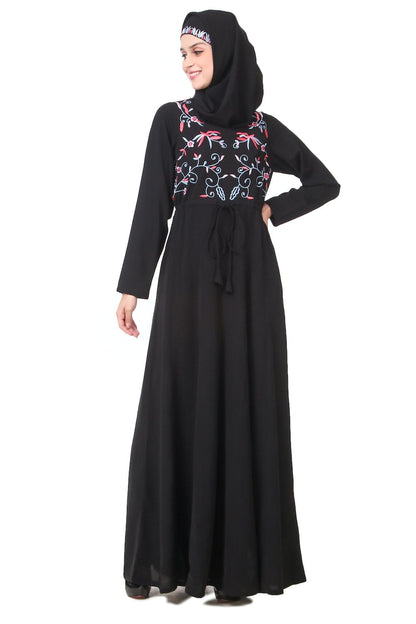 String Fit Waist Anarkali Abaya