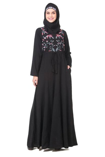 String Fit Waist Anarkali Abaya