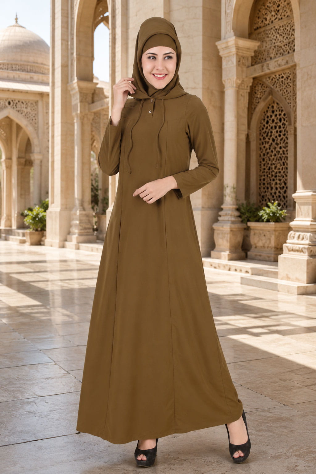 Rihana Olive Green Kashibo Abaya