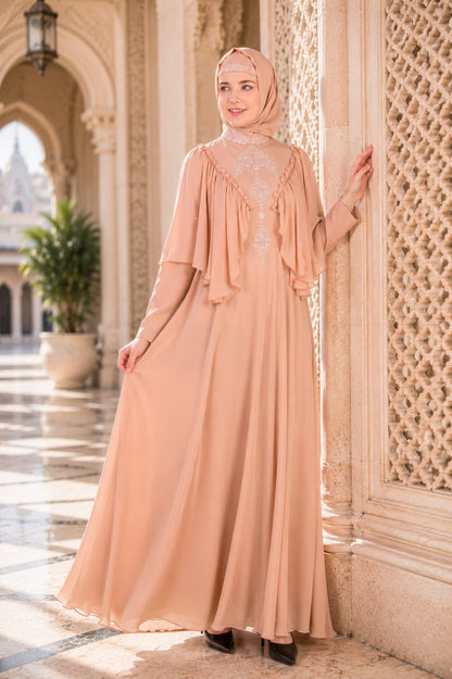 Frilled Top Anarkali Abaya