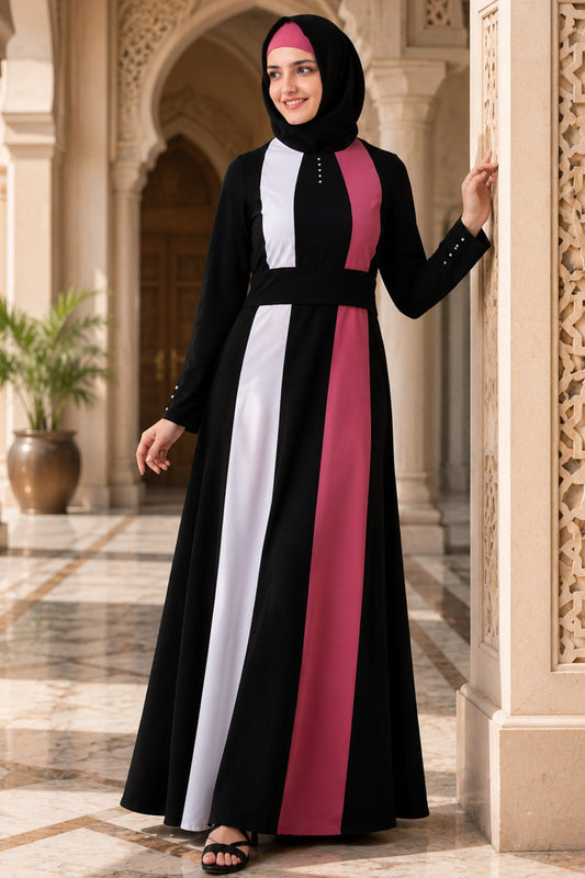 Multi Color Multi Panel Flared Abaya