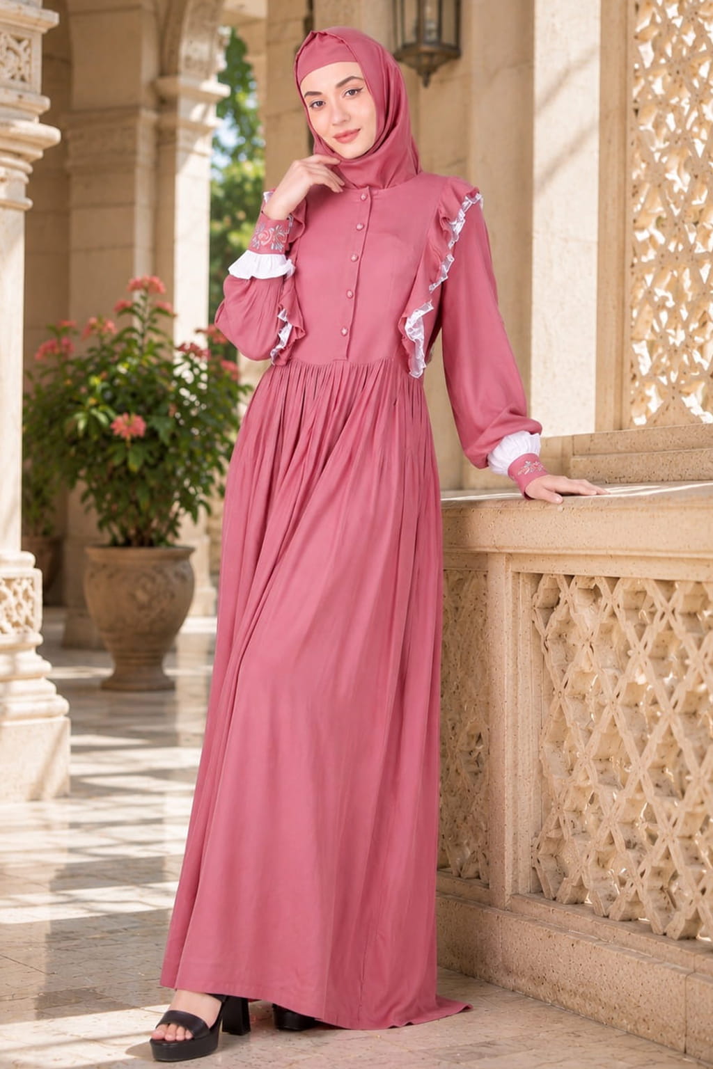 Fancy Nursing Friendly Soft Rayon Abaya