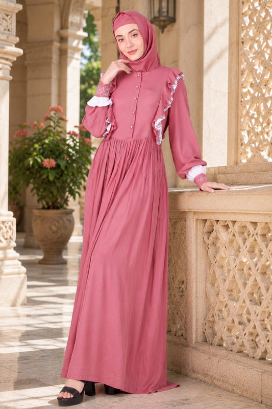 Fancy Nursing Friendly Soft Rayon Abaya