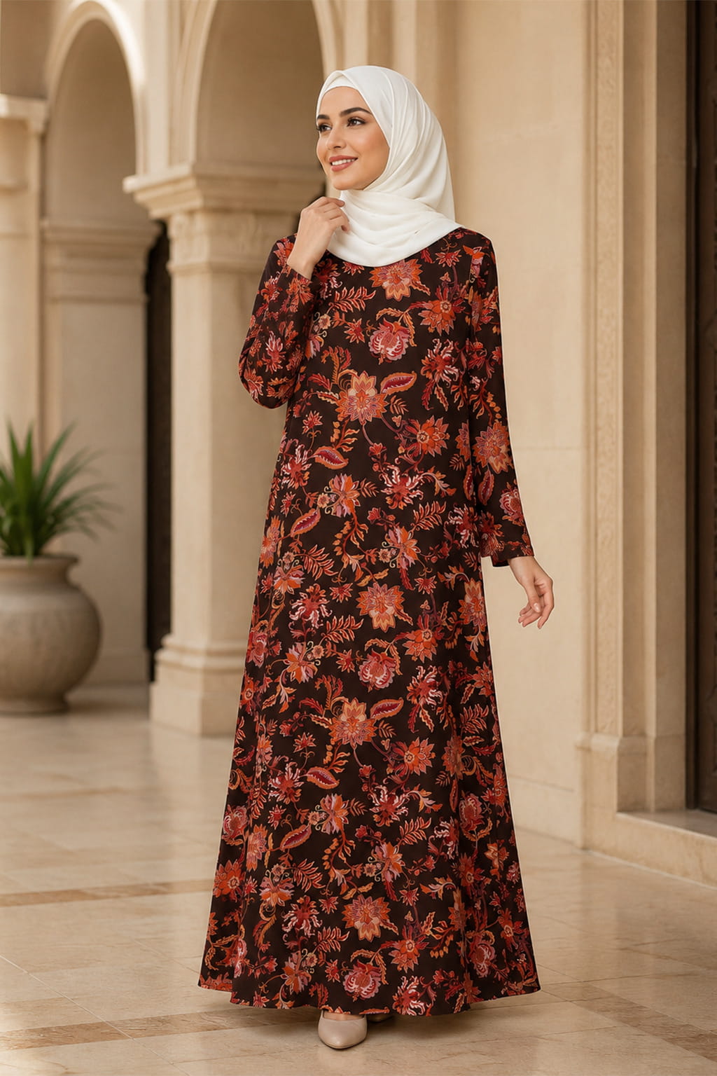 Printed Georgette Dual Layer Abaya AYG-107