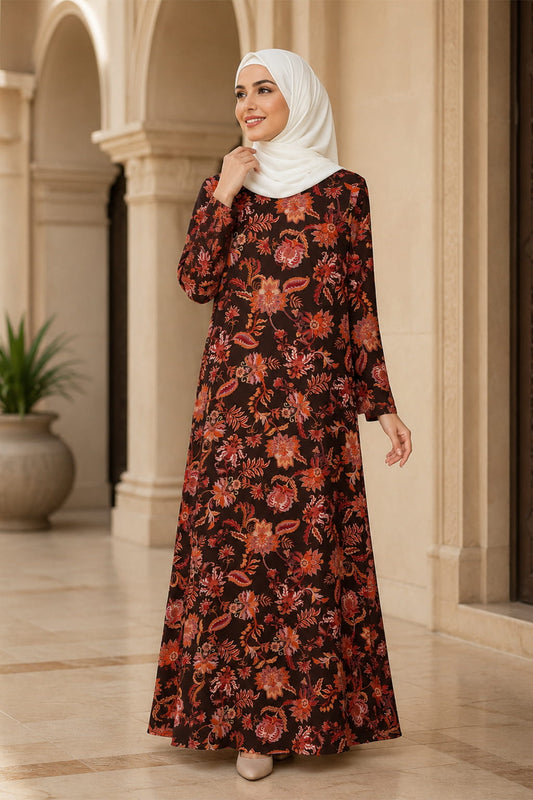 Printed Georgette Dual Layer Abaya AYG-107