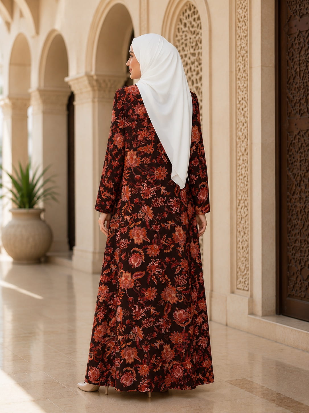 Printed Georgette Dual Layer Abaya AYG-107