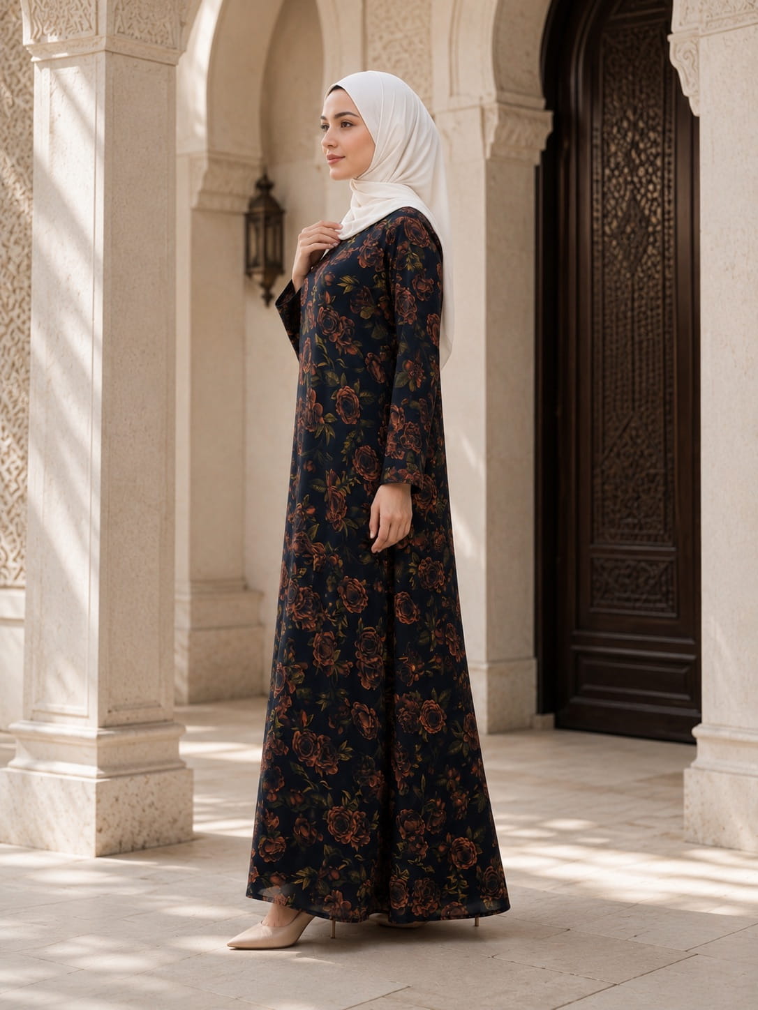 Printed Georgette Dual Layer Abaya AYG-109