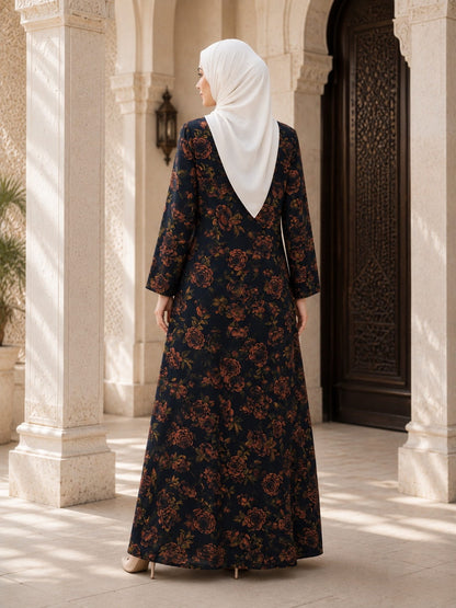Printed Georgette Dual Layer Abaya AYG-109