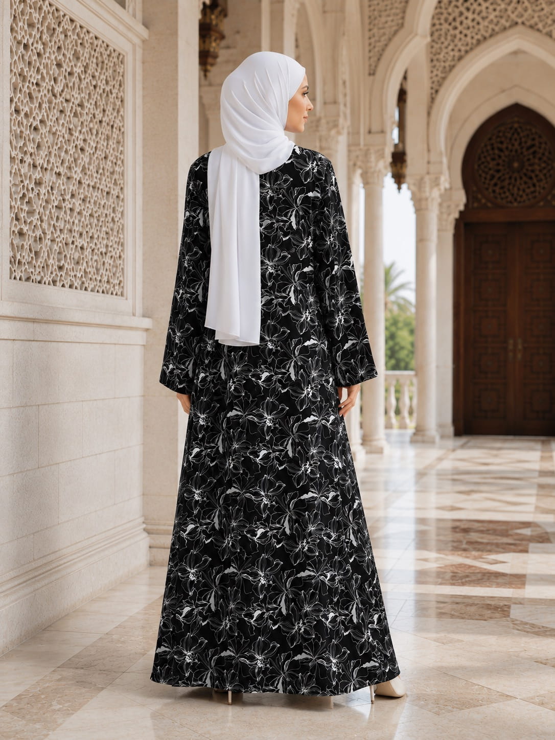 Printed Georgette Dual Layer Abaya AYG-110