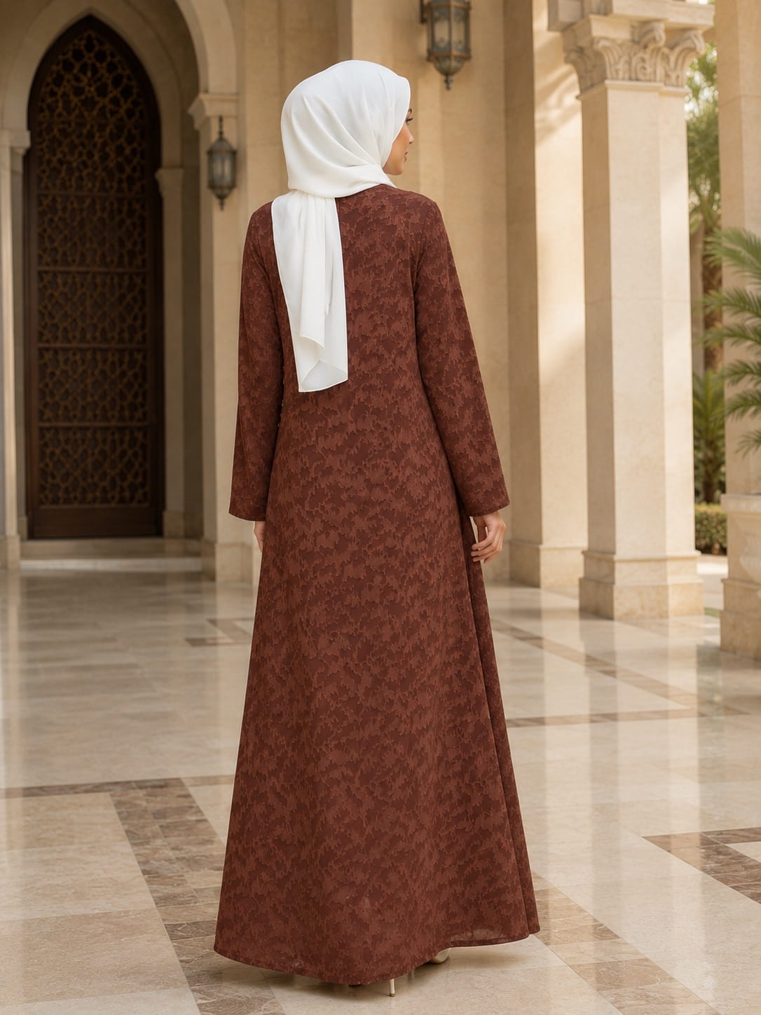 Printed Brasso Georgette Dual Layer Abaya AYG-111