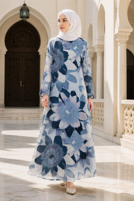 Printed Georgette Dual Layer Abaya AYG-113