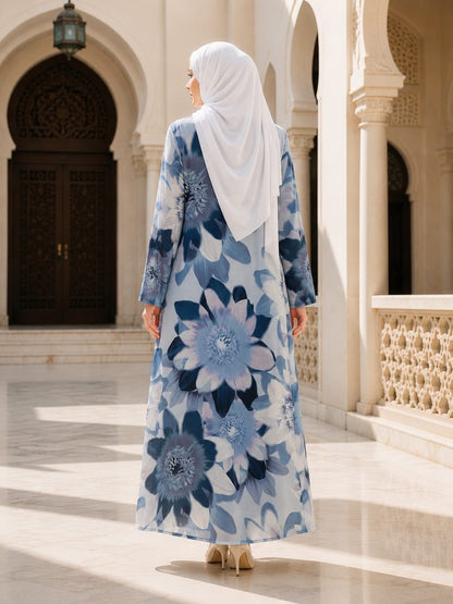 Printed Georgette Dual Layer Abaya AYG-113