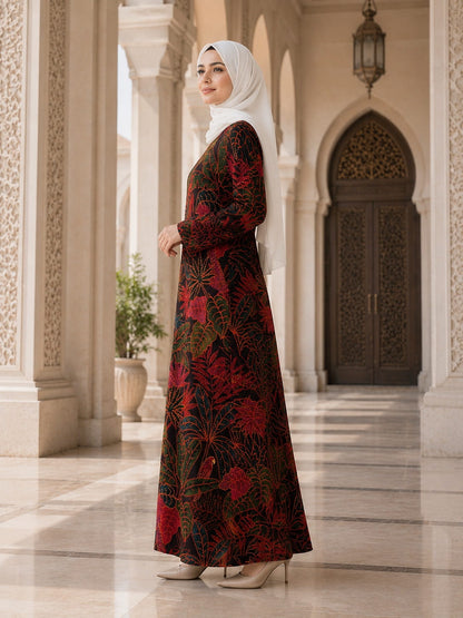 Printed Georgette Dual Layer Abaya AYG-116