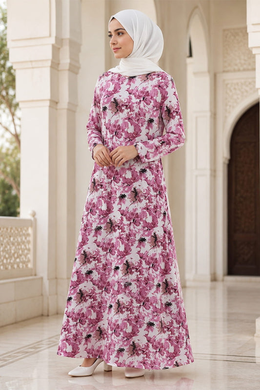 Printed Georgette Dual Layer Abaya AYG-122